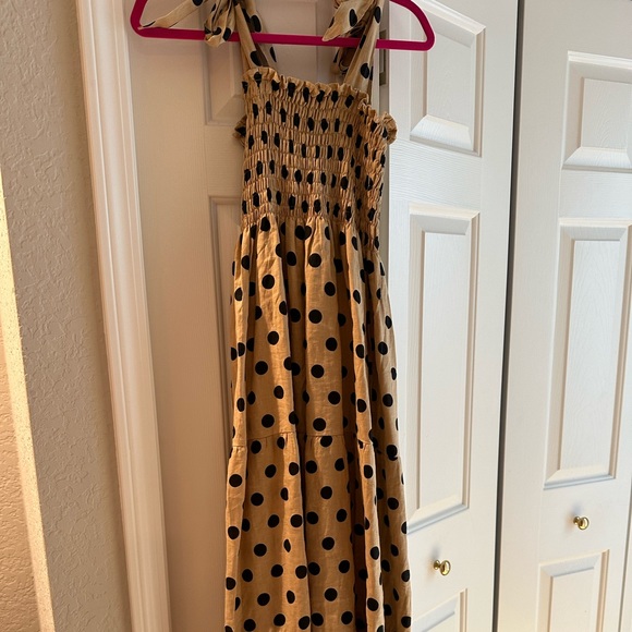 Faithfull The Brand Rianne Tie-detailed Polka-dot Linen Midi Dress - Picture 6 of 6